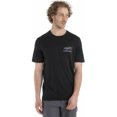 Icebreaker Mens Merino 150 Tech Lite II SS Tee Aotearoa black