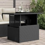 OMAXI 333550 Zahradní stůl se skleněnou deskou černý 100x55x73 cm polyratan – Hledejceny.cz
