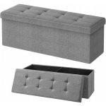 SONGMICS Úložný sedací box čalouněný skládací 110x38 cm šedý – Zboží Dáma SONGMICS Úložný sedací box čalouněný skládací 110x38 cm šedý – Zboží Dáma