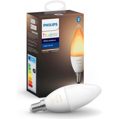 Philips HUE LED světelný zdroj, 5,2 W, 470 lm, teplá studená bílá, E14 PHLEDHB5.2W/AMB – Zboží Mobilmania