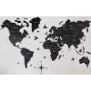 Nástěnné mapy Dřevěná mapa světa na zeď - Barva černá 200 cm x 120 cm
