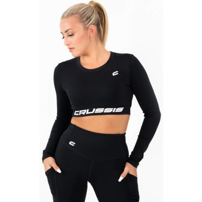 Crop Top dlhý rukáv BLACK