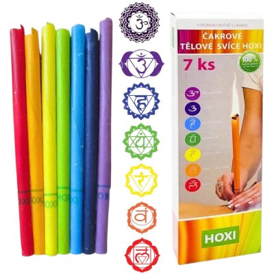 HOXI Čakrové tělové svíčky v krabičce 7 ks – Sleviste.cz