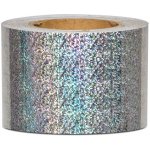 Hologramová samolepicí páska motiv 8 kolečka - šíře 10cm - stříbrná