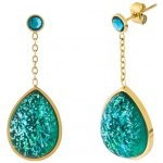 Preciosa Pozlacené náušnice z oceli s českým křišťálem Preciosa Lagoon Royal Lagoon 7495Y70 – Zbozi.Blesk.cz