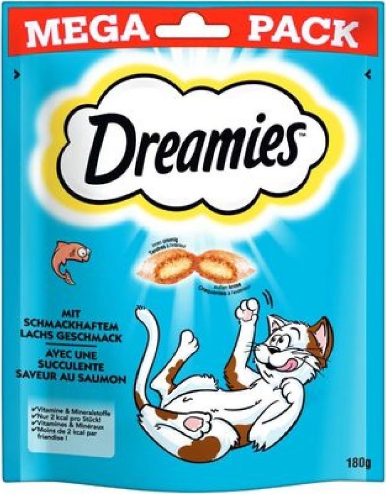 Dreamies kočka Mega Pack s lososem 180 g