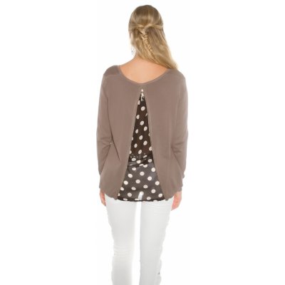 Koucla fine knit jumper Polka Dot Chiffon CAPPUCCINO – Hledejceny.cz