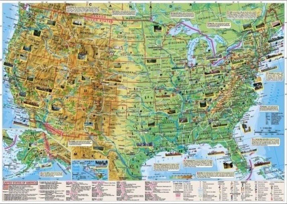 Stiefel Basic Facts about USA - nástěnná mapa 160 x 120 cm | Srovnanicen.cz