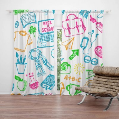 Sablio Závěs Barevná škola: 2ks 140x250cm – Hledejceny.cz