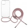Pouzdro a kryt na mobilní telefon FIXED Pure Neck s růžovou šňůrkou na krk Apple iPhone 12/12 Pro FIXPUN-558-PI