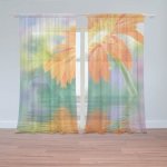 Sablio Záclony Oranžová gerbera: 2ks 150x250cm – Hledejceny.cz