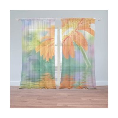 Sablio Záclony Oranžová gerbera: 2ks 150x250cm – Hledejceny.cz