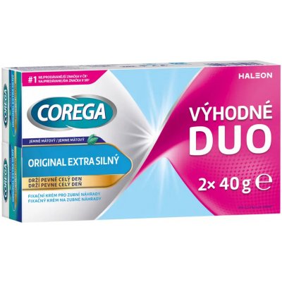 Corega Fixační krém pro zubní náhrady Original extra silný 2 x 40g – Hledejceny.cz