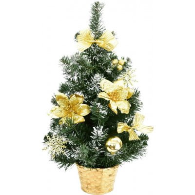 Dommio Stromek zdobený zasněžený zlatý 50 cm – Zboží Mobilmania