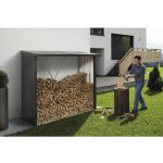 Biohort Plechový dřevník WoodStock tmavě šedá metalíza 230 - 229 x 102 cm – Zboží Dáma