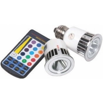 KGM LED žárovka 5W E27 RGB 16 barev na dálkové ovládání