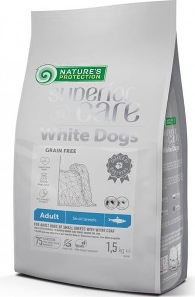 Natures P Superior Care white dog GF adult Herring small breed 1,5 kg