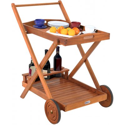 Casaria servírovací vozík dřevěný s kolečky 100537 – Zboží Mobilmania