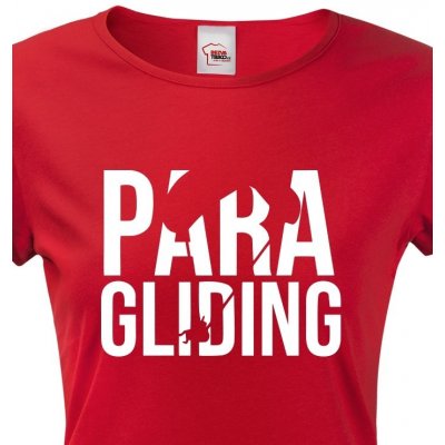 Dámské tričko s motivem paragliding Červená – Zboží Mobilmania