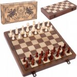Šachy dřevěné magnetické 2v1 skládací prémiové z masivního dřeva – Zboží Mobilmania