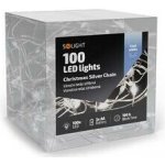 Solight vánoční řetěz stříbrný 100x mini LED 10m 3 x AA studené světlo – Zboží Dáma