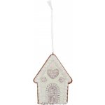 Závěsná dekorace zelená perníková chaloupka Frosted Ginger - 8*1*10 cm - Clayre & Eef – Hledejceny.cz