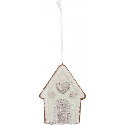 Závěsná dekorace zelená perníková chaloupka Frosted Ginger - 8*1*10 cm - Clayre & Eef – Hledejceny.cz