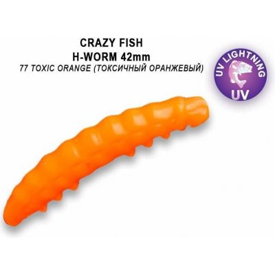 Crazy Fish Trout Baby H-Worm Inline MF Sinking 2,8 cm 77 Toxic orange Sýr 20 ks – Hledejceny.cz