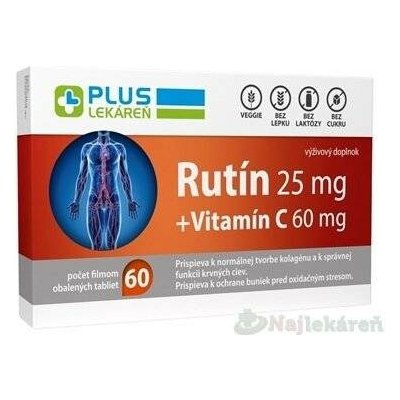 Plus Lékárna Rutin 25 mg + Vitamin C 60 mg tablet flm 60 ks – Hledejceny.cz