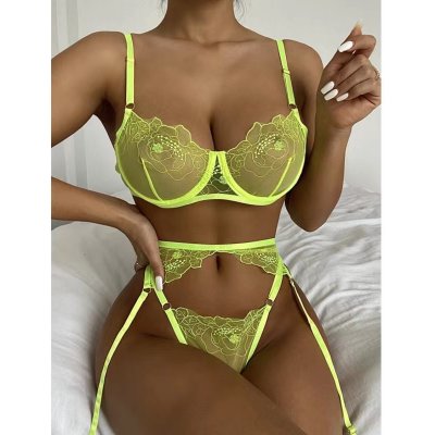 JGF LINGERIE - Neonový set z jemné síťoviny zdobený krajkou – Zboží Mobilmania