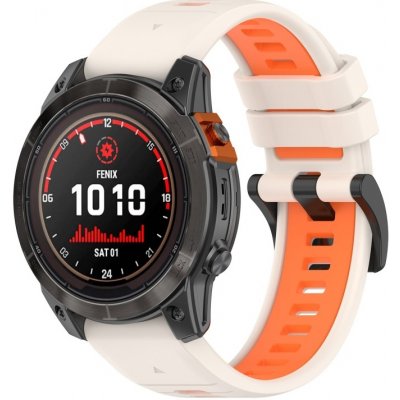 PROTEMIO 63088 SPORTY Univerzální řemínek pro Garmin Fenix 7 Pro / 7 Pro Solar / 7 Pro Sapphire bílý-oranžový – Zbozi.Blesk.cz