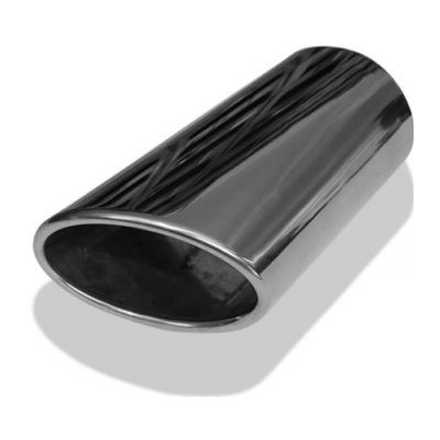 FOX Nerezová koncovka výfuku s volitelným rozmerom / Typ 14 / na prišrubovanie / okruhlá / dvojitá / zošikmená / v priemere 76 mm / Dĺžka 300|-|500 mm – Zbozi.Blesk.cz