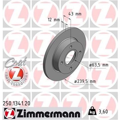 Brzdový kotouč ZIMMERMANN 250.1341.20