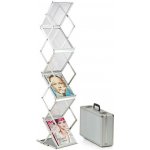 A-Z Reklama CZ Mobilní Oboustranný skládací stojan na letáky ZED UP 6x A4 s přenosným kufrem - Stříbrný – Zboží Dáma