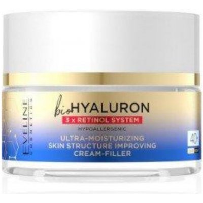 Eveline Cosmetics Bio HYALURON 3x RETINOL SYSREM 40 + - Ultra hydratační proti vráskový krém 50 ml – Sleviste.cz