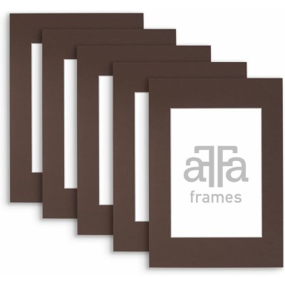 aFFa frames aFFa rámečky Passe Partout | Minimalistická podložka na fotografie, plakáty, diplomy | Karton, barevný, hnědý, 40x50 cm | 5 kusů v sadě – Zboží Mobilmania