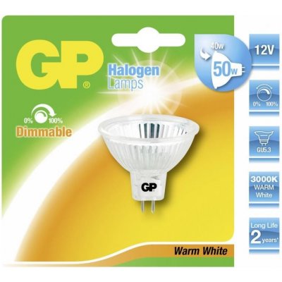GP Průmyslová žárovka MR16 GU5,3/40W/12V 3000K GP GP0002 – Zboží Mobilmania