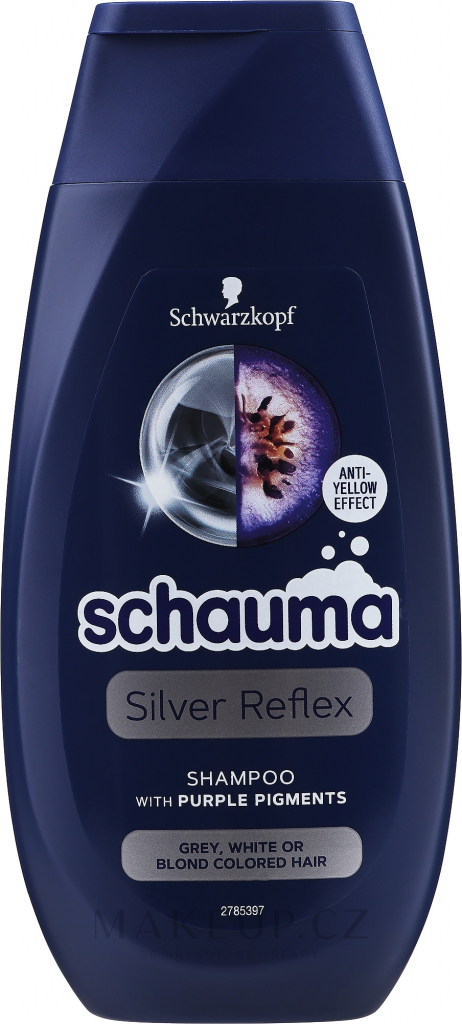Schauma Silver Reflex šampon pro obarvenou blond šedivé nebo bílé vlasy proti žlutým tónům 250 ml