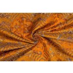 Brokát nebesa s draky v medailonu, oranžový, 1.02m – Sleviste.cz