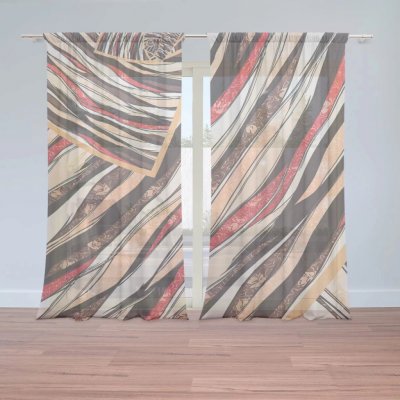 Záclony Pruhovaný motiv: 2 ks - 150x250 cm - Sablio – Hledejceny.cz