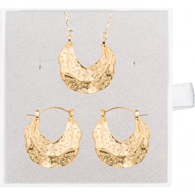 Franco Bene Vzorovaný set náušnice a náhrdelník pozlacený 2227 – Sleviste.cz