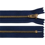 Kovový zip YKK No 4 délka 18 cm (jeansový), střední, 4 (919) modrá tmavá mosaz – Hledejceny.cz