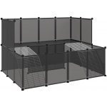 vidaXL Klec pro malá zvířata černá PP a ocel 143 x 107 x 93 cm – Hledejceny.cz