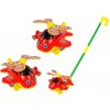 Auta, bagry, technika Lean Toys Happy Plane Push Stick Bell Red