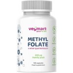 Vegmart Metylfolát 5-MTHF Quatrefolic 200 µg Family pack 120 kapslí – Hledejceny.cz