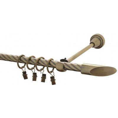 GARNÝŽE-HEBR Garnýž kroucená Piza mosaz jednoduchá 400 cm – Sleviste.cz