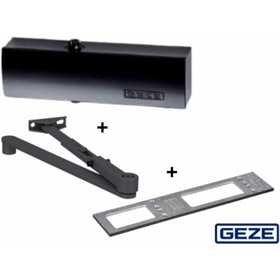 Geze TS 4000 RAL 9005 s vypínatelnou aretací s montážní deskou černá – Zboží Mobilmania