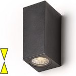 Rendl R12028 KUBI II antracitová 230V LED 2x3W IP54 3000K – Hledejceny.cz