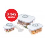 STATUS 4dílný set skleněných vakuových dóz 181021 bílá – Zboží Dáma
