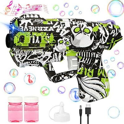 Dobíjecí bublinková pistole Graffiti zelená – Zboží Dáma